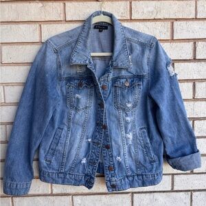 Blue Distressed Denim Jacket